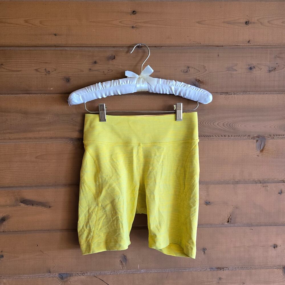 Outdoor Voices Shorts Core Tech Sweat 7" Yellow Small Biker Compression HR Gym - Picture 2 of 6